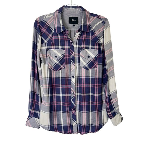 Rails Kendra Plaid Shirt Women’s Size Small Button Up Top - Picture 1 of 8
